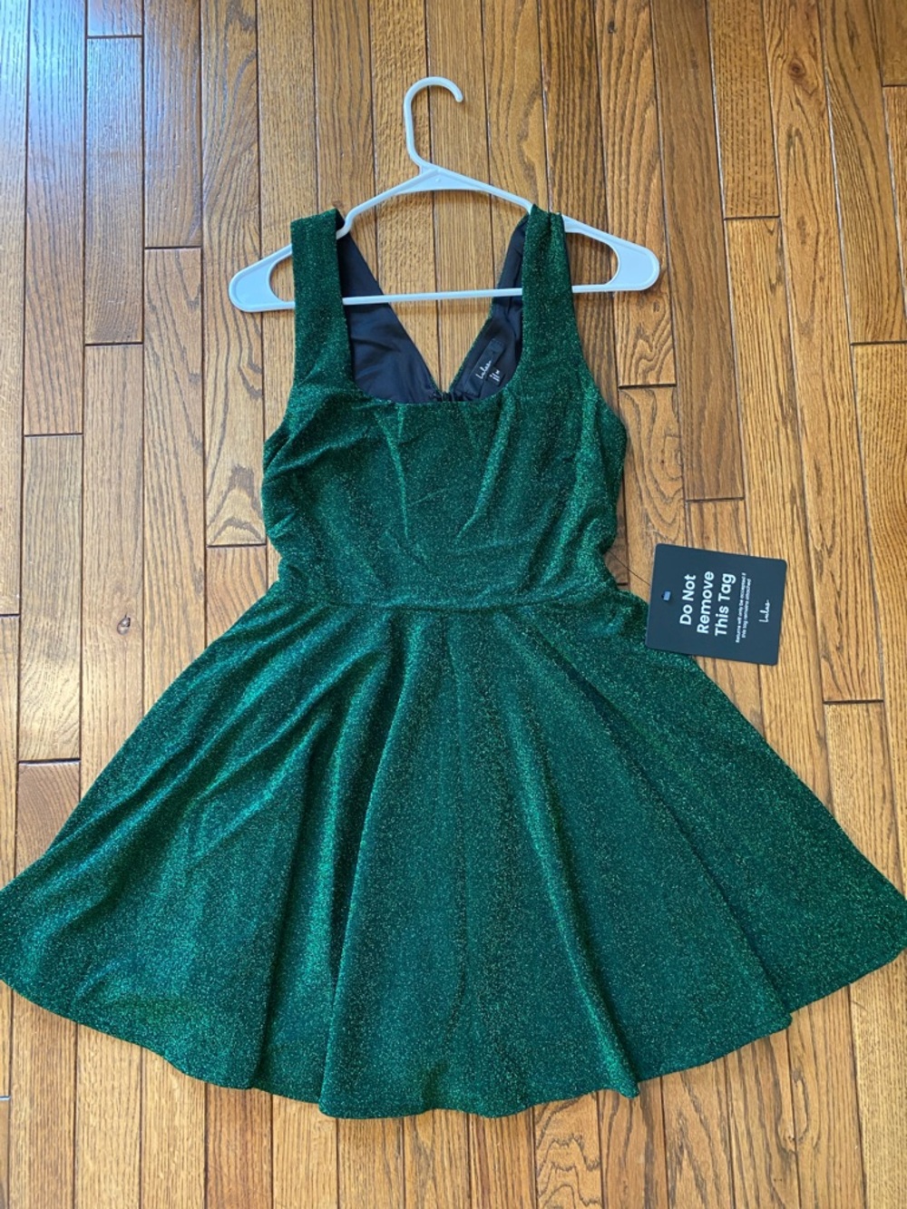 Lulu's Shimmery Emerald Green Party Dress